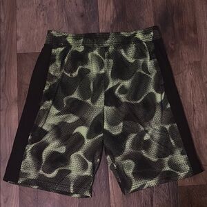 Athletic Works Black and Green Camo Shorts